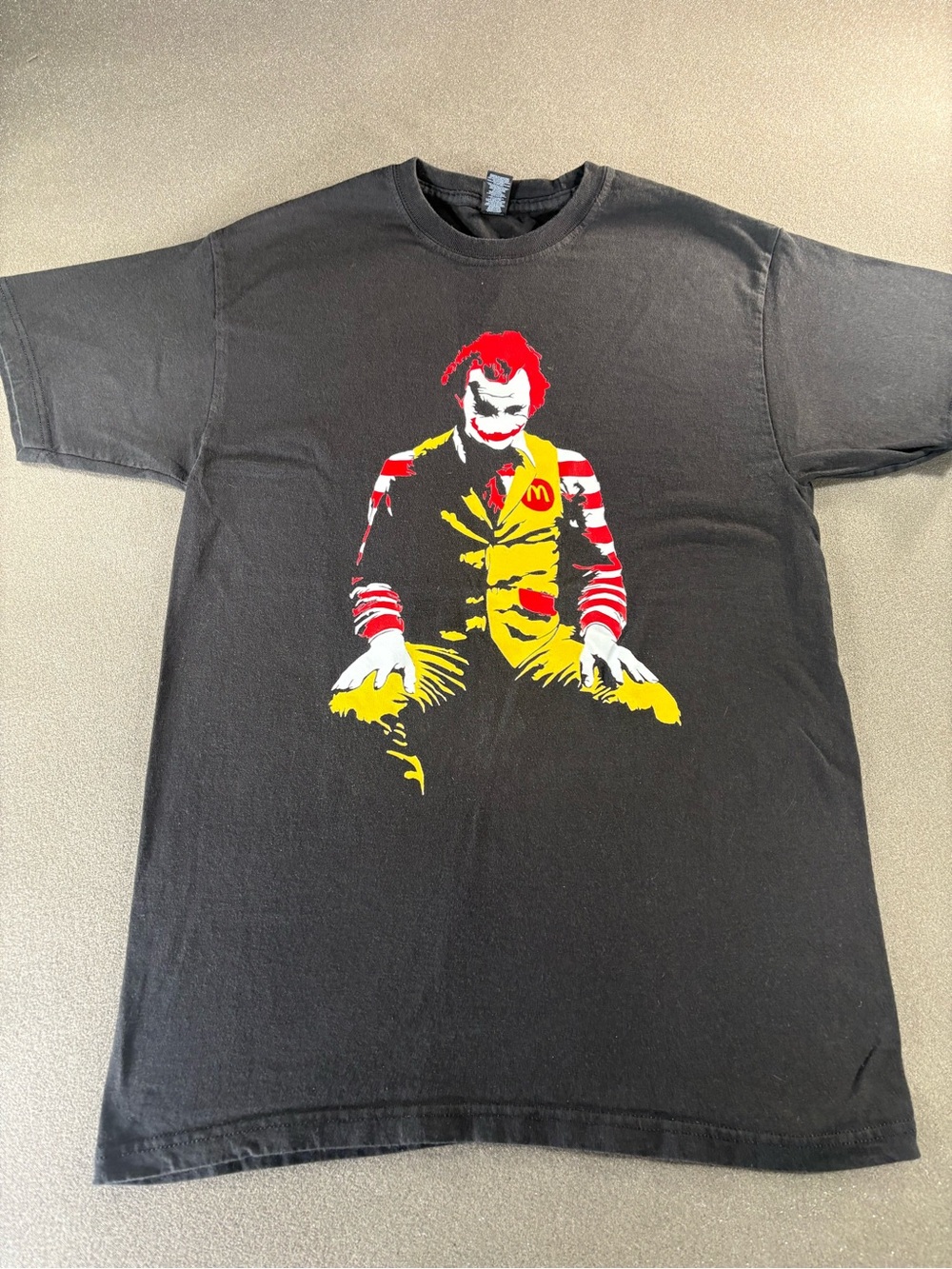 Joker As RONALD McDONALD Black T-Shirt Size Adult M